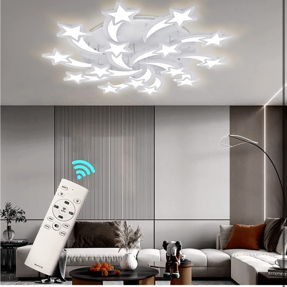 COPY - LED Modern Ceiling Fixture Heads Flush Mount Dimmable Chandelier Ceiling… - Picture 1 of 6